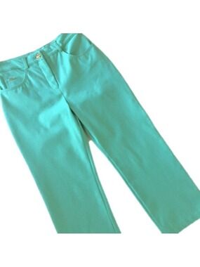 St. John Sport Y2K seafoam green/aqua/turquoise cropped jean pants, like new
